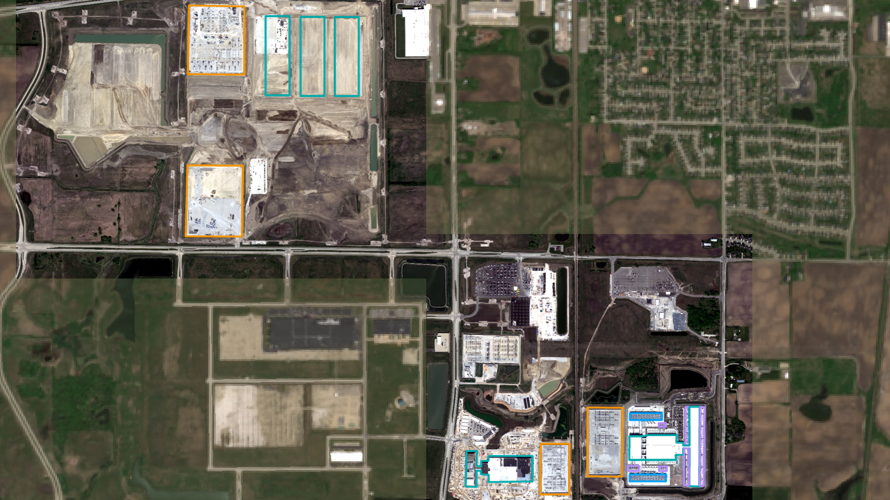 Satellite view of Microsoft Fairwater Wisconsin